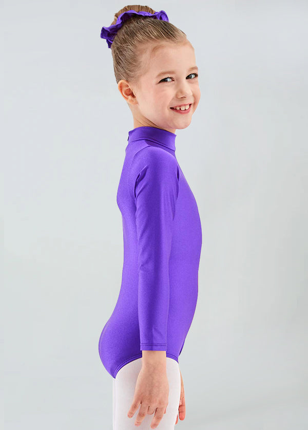 Girls Turtleneck Long Sleeve Dance Leotard