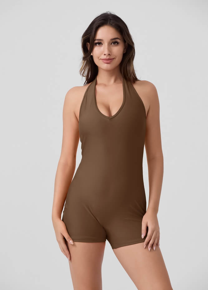 Halter Neck Sport Spandex Romper