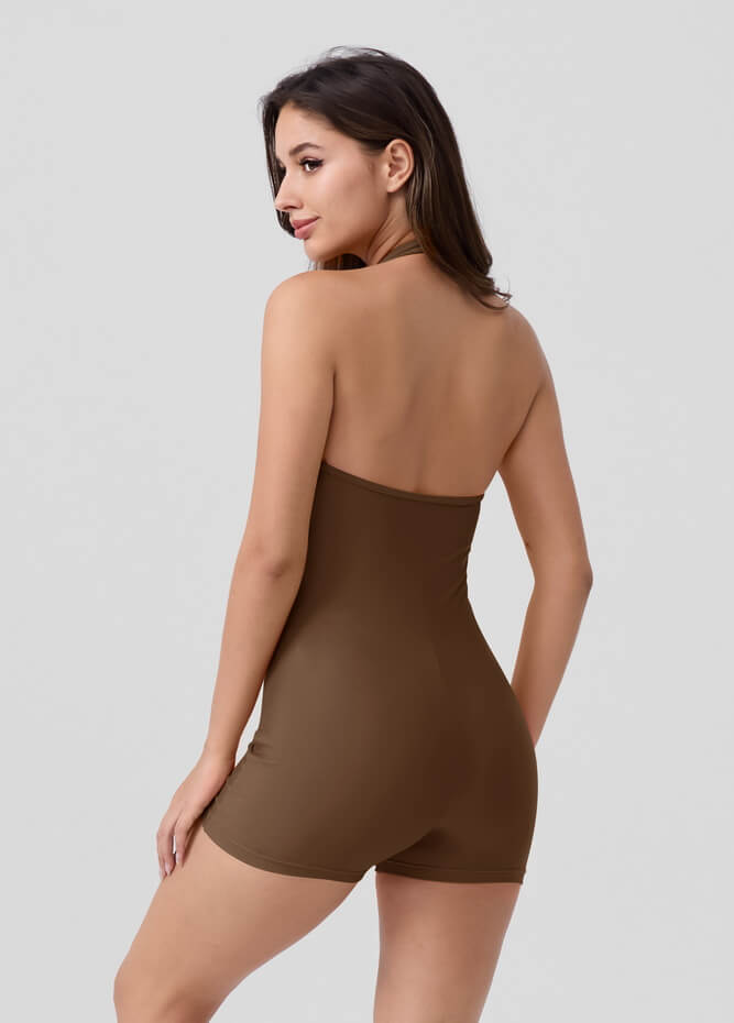 Halter Neck Sport Spandex Romper