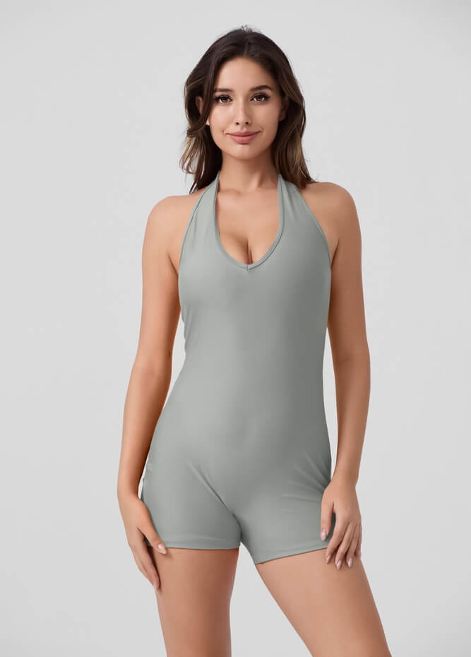 Halter Neck Sport Spandex Romper