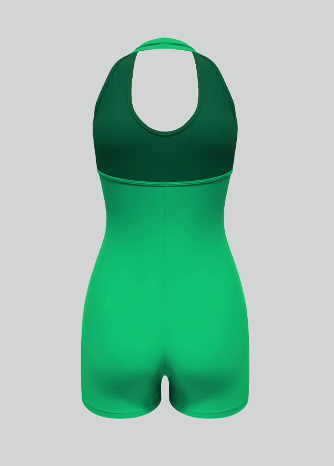 Halter Neck Sport Spandex Romper