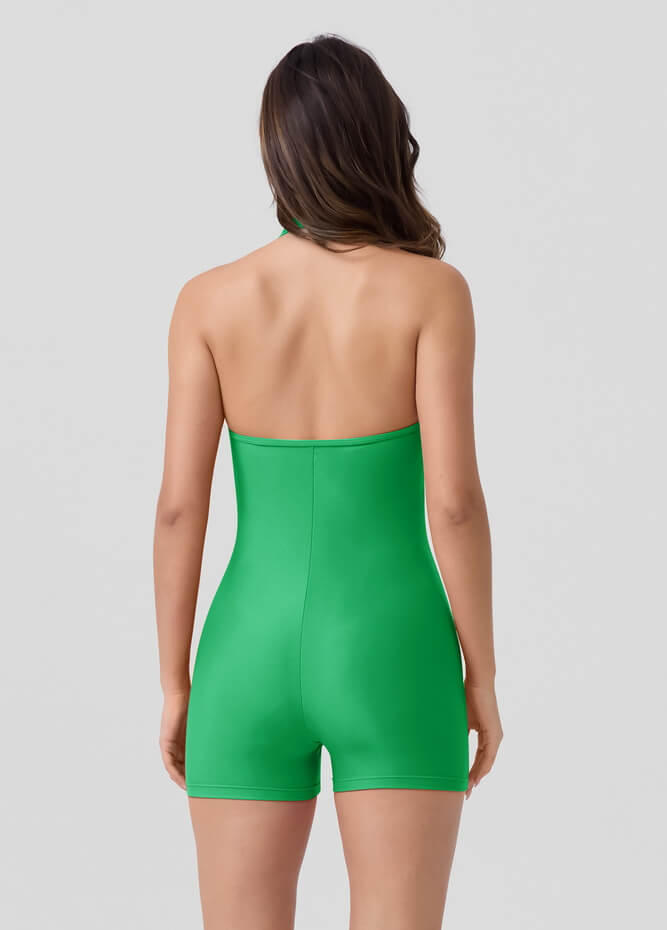 Halter Neck Sport Spandex Romper