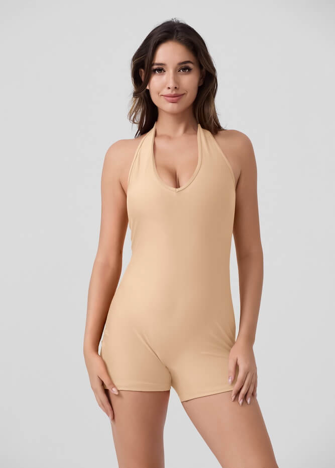 Halter Neck Sport Spandex Romper