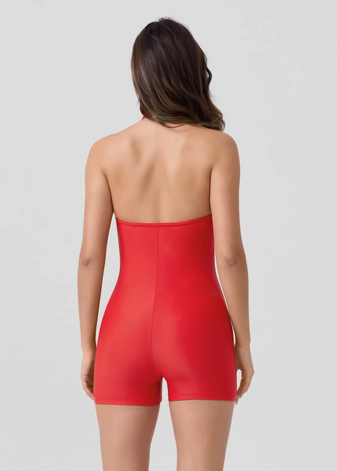 Halter Neck Sport Spandex Romper