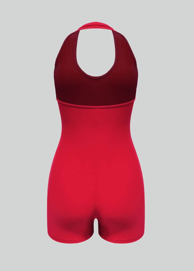 Halter Neck Sport Spandex Romper