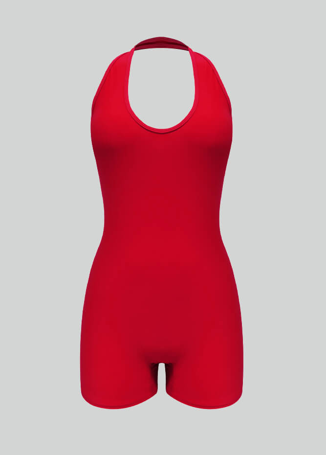 Halter Neck Sport Spandex Romper