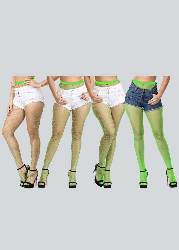 4 Pairs High Waist Fishnet Stockings Tights