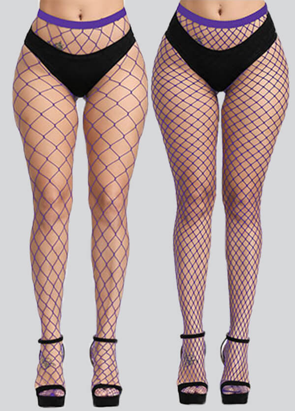2 Pairs High Waist Fishnet Stockings Tights