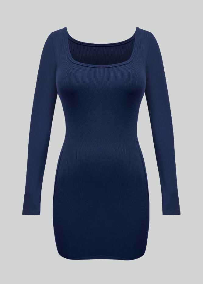 Long Sleeve Ribbed Bodycon Mini Dresses Long Sleeve Ribbed Bodycon Mini Dresses