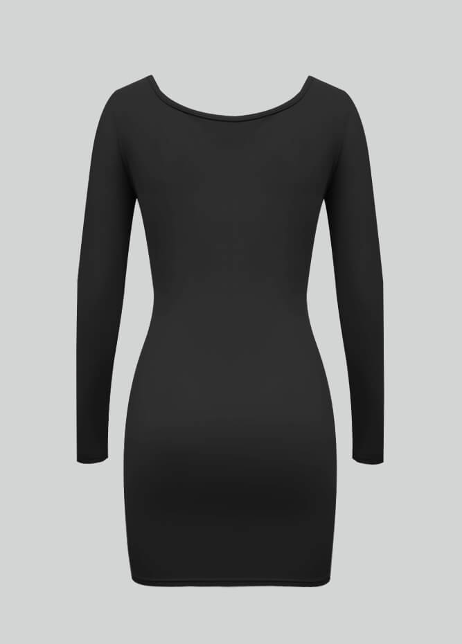 Long Sleeve Spandex Bodycon Mini Dresses