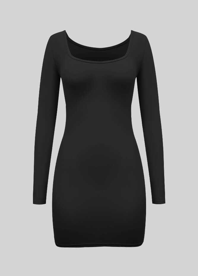 Long Sleeve Spandex Bodycon Mini Dresses