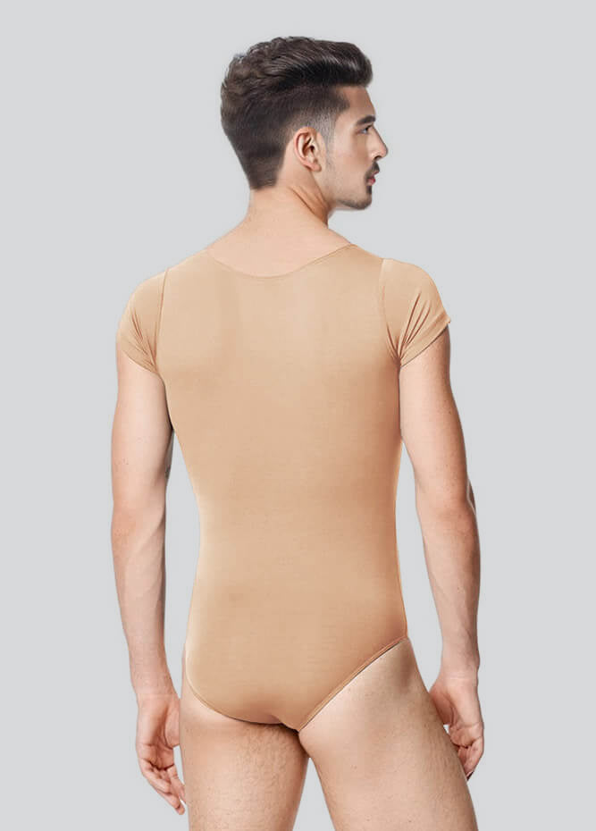 Mens Cap Sleeve Round Neckline Leotard