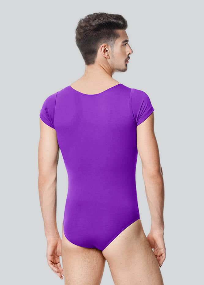 Mens Cap Sleeve Round Neckline Leotard