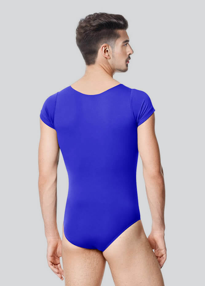 Mens Cap Sleeve Round Neckline Leotard