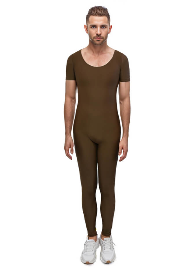 Mens One Piece Short Sleeve Unitard