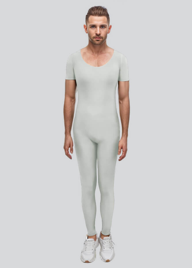 Mens One Piece Short Sleeve Unitard