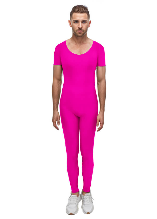 Mens One Piece Short Sleeve Unitard