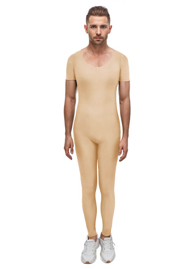 Mens One Piece Short Sleeve Unitard