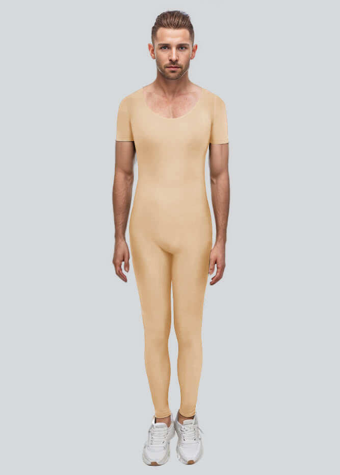 Mens One Piece Short Sleeve Unitard