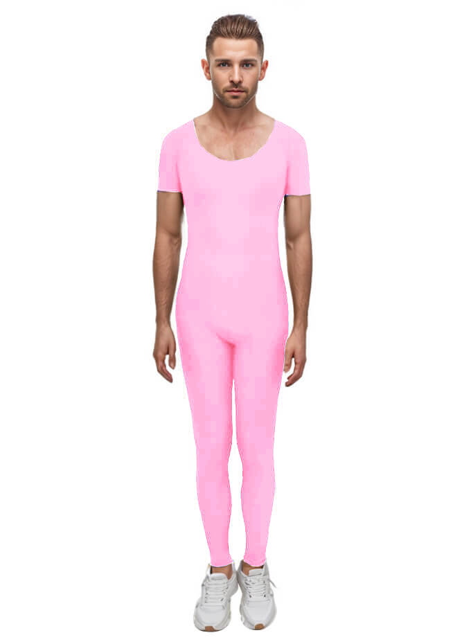 Mens One Piece Short Sleeve Unitard