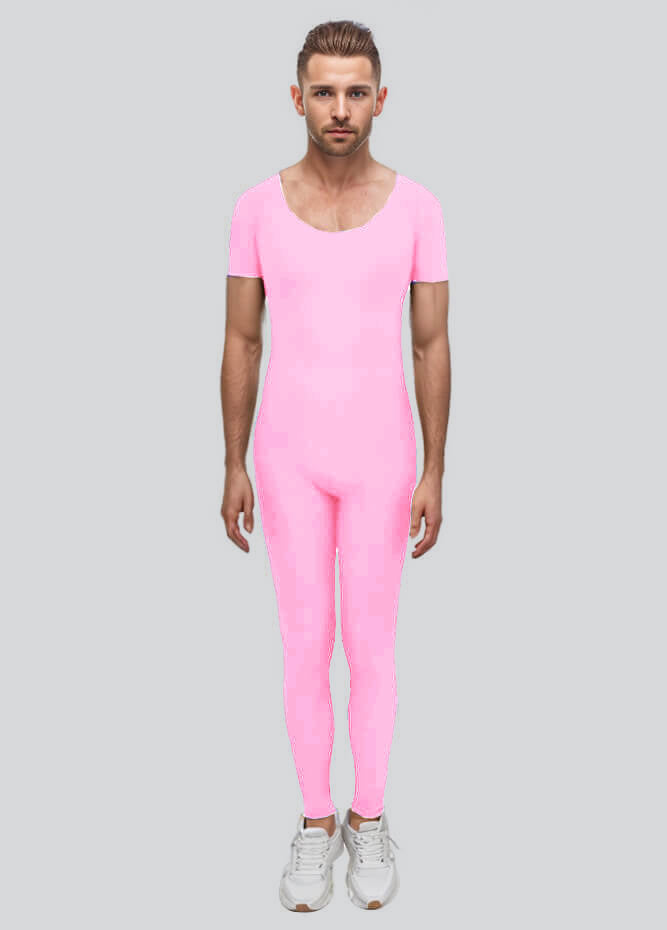 Mens One Piece Short Sleeve Unitard