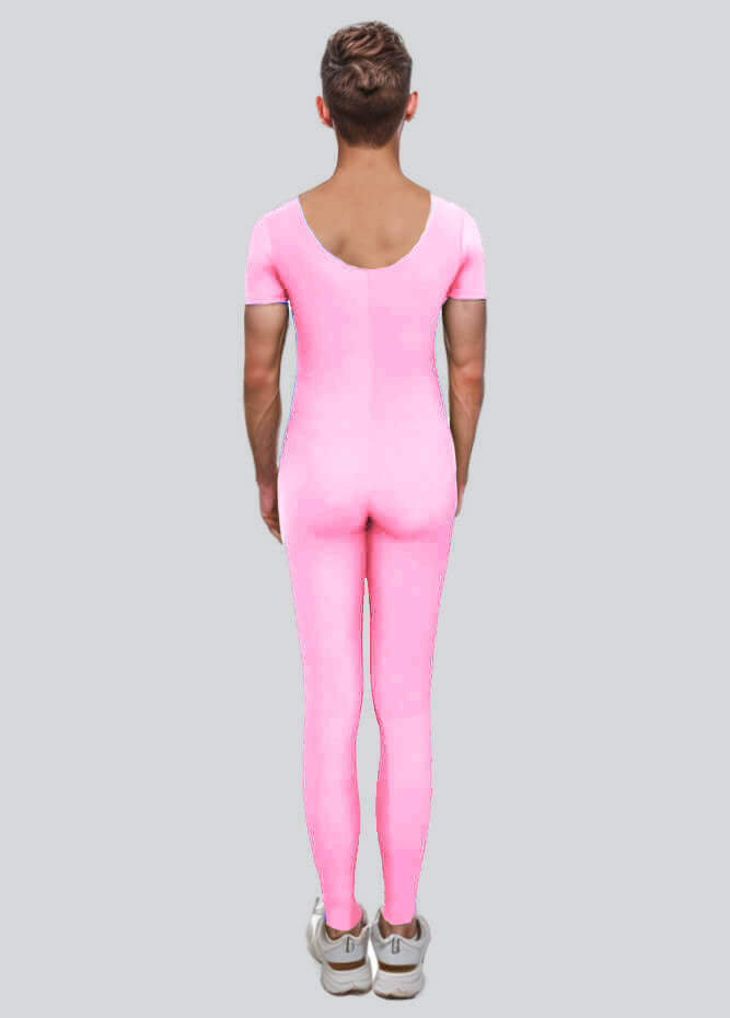 Mens One Piece Short Sleeve Unitard