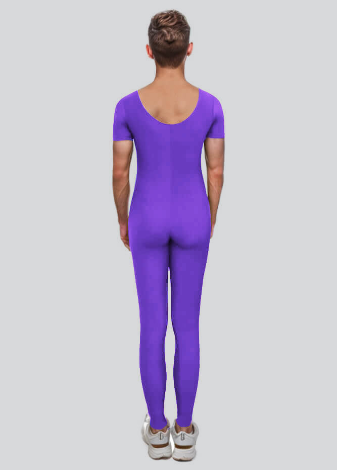 Mens One Piece Short Sleeve Unitard