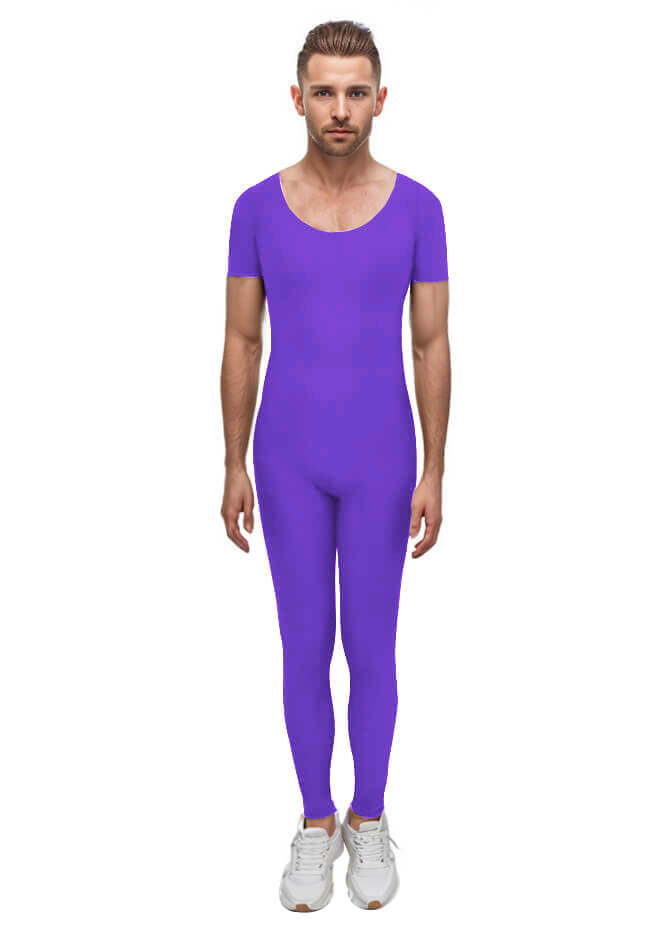 Mens One Piece Short Sleeve Unitard