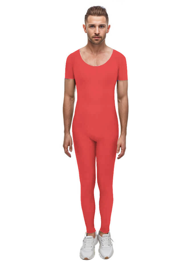 Mens One Piece Short Sleeve Unitard