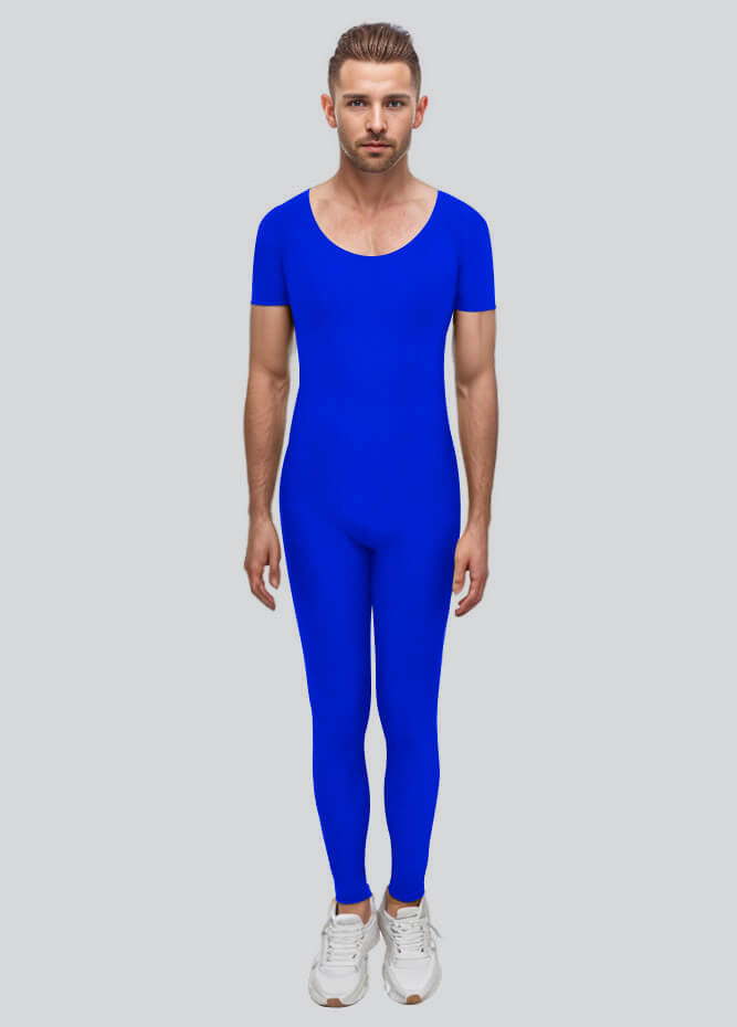 Mens One Piece Short Sleeve Unitard