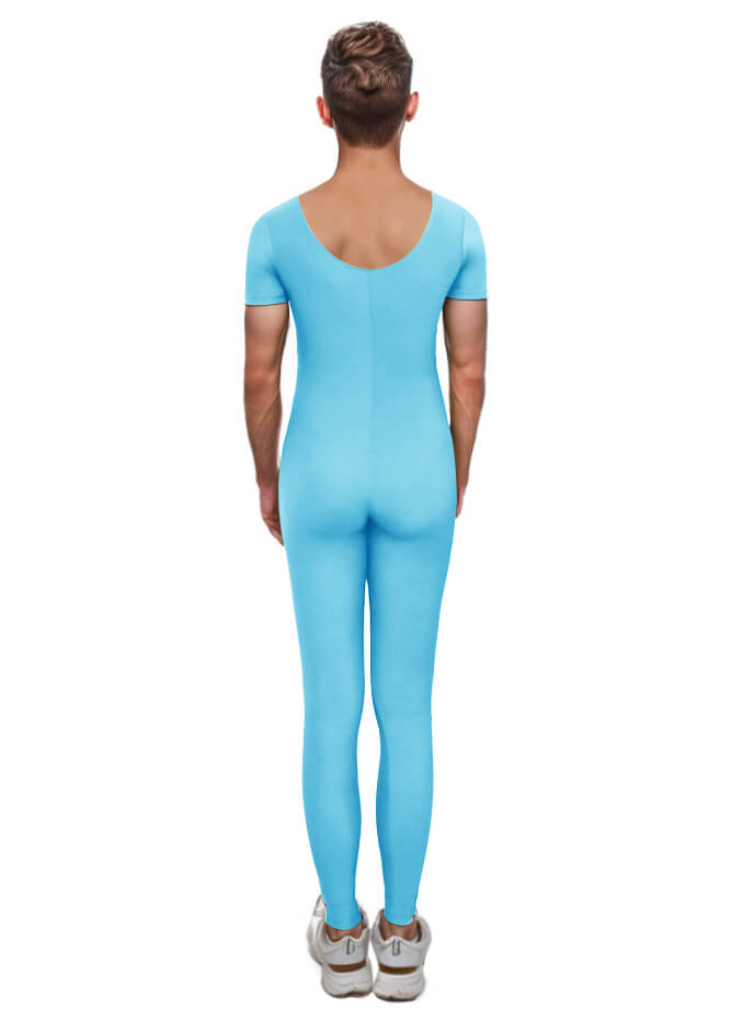 Mens One Piece Short Sleeve Unitard