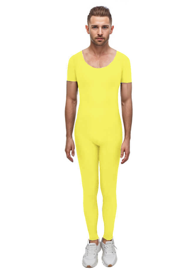 Mens One Piece Short Sleeve Unitard