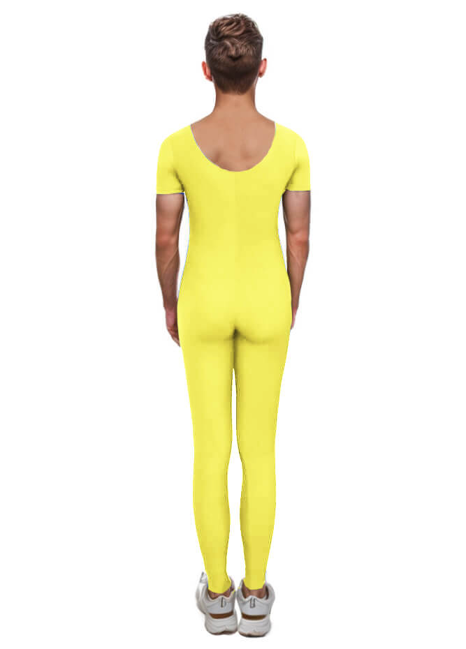 Mens One Piece Short Sleeve Unitard