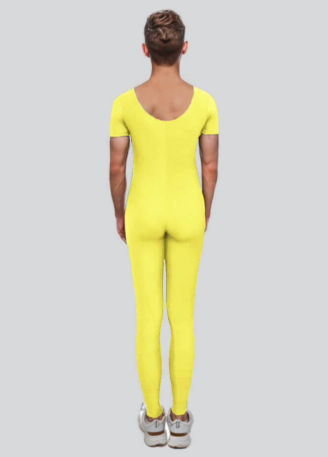 Mens One Piece Short Sleeve Unitard