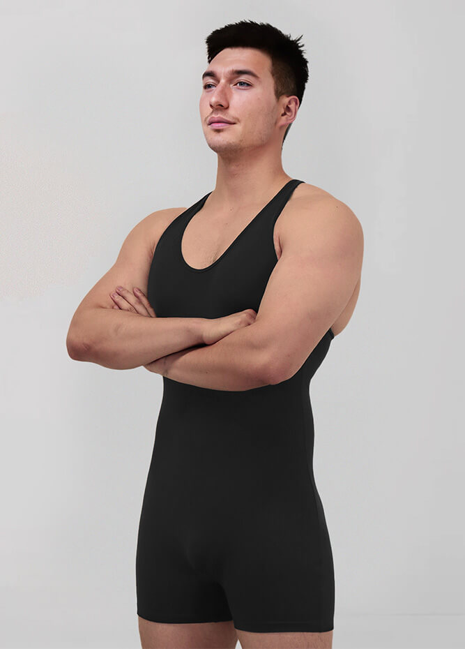Mens Racerback Fitness Short Unitard