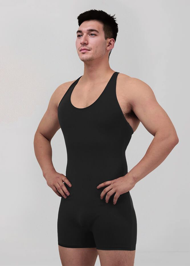 Mens Racerback Fitness Short Unitard