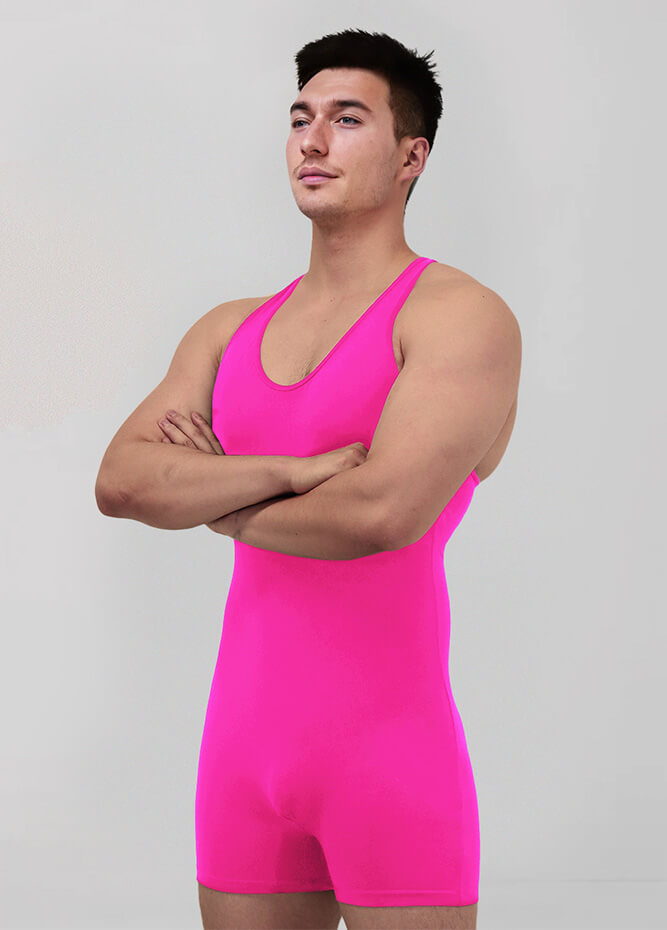 Mens Racerback Fitness Short Unitard