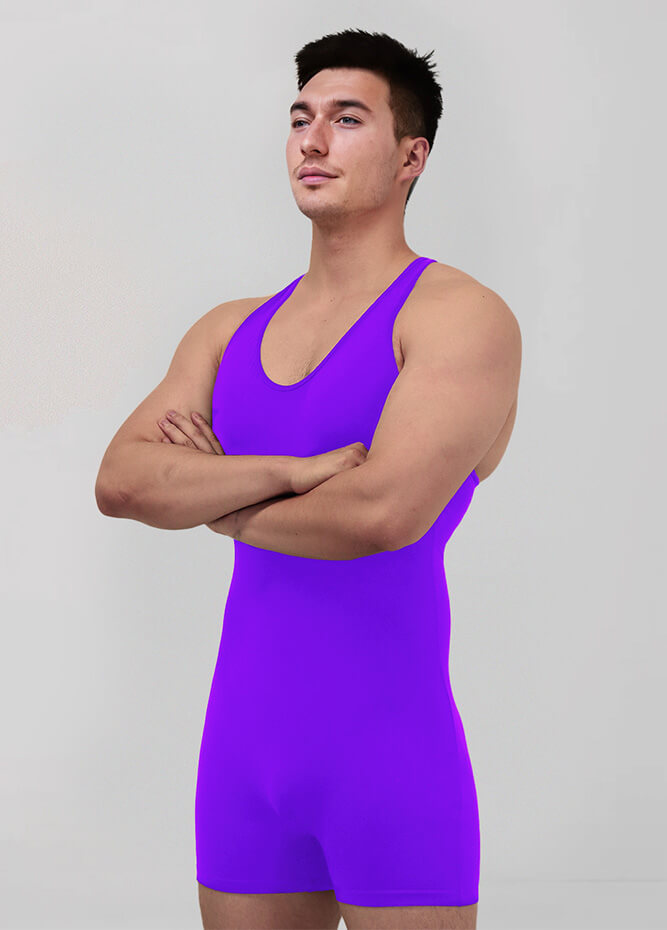 Mens Racerback Fitness Short Unitard