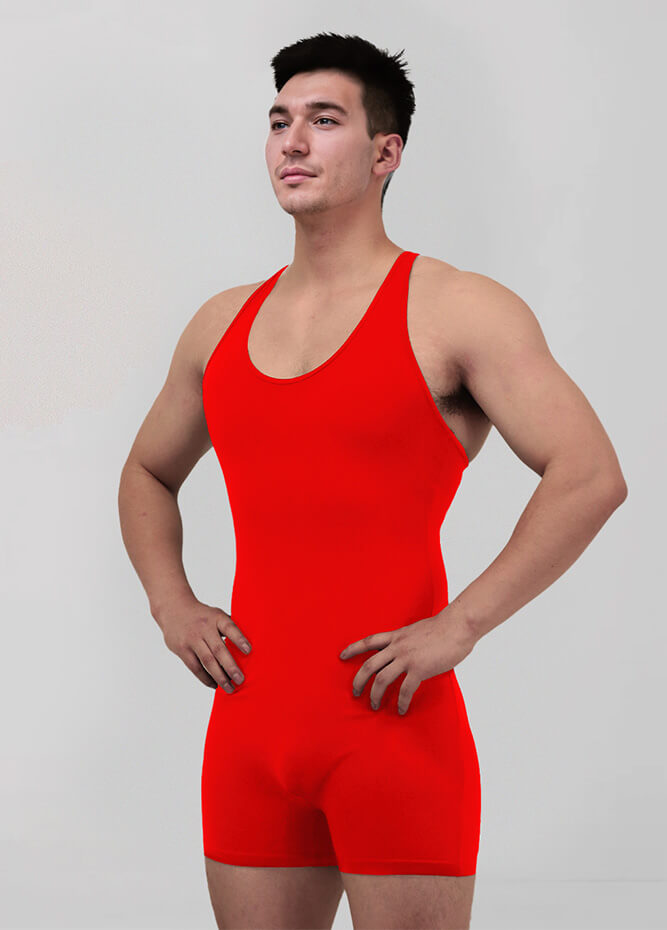 Mens Racerback Fitness Short Unitard