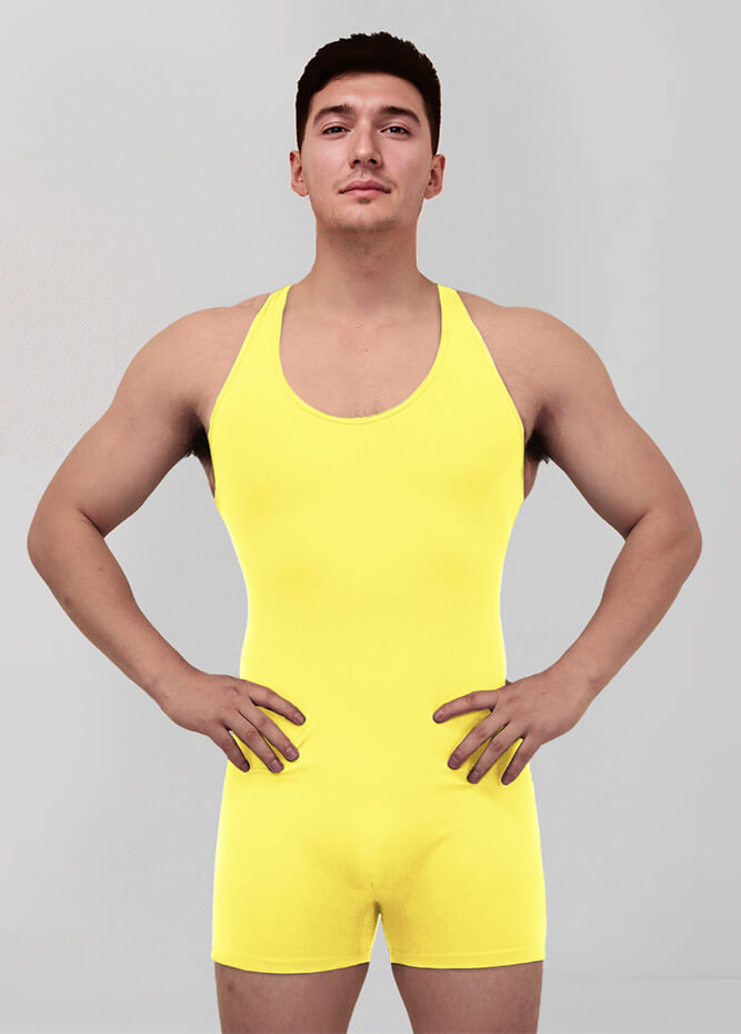 Mens Racerback Fitness Short Unitard
