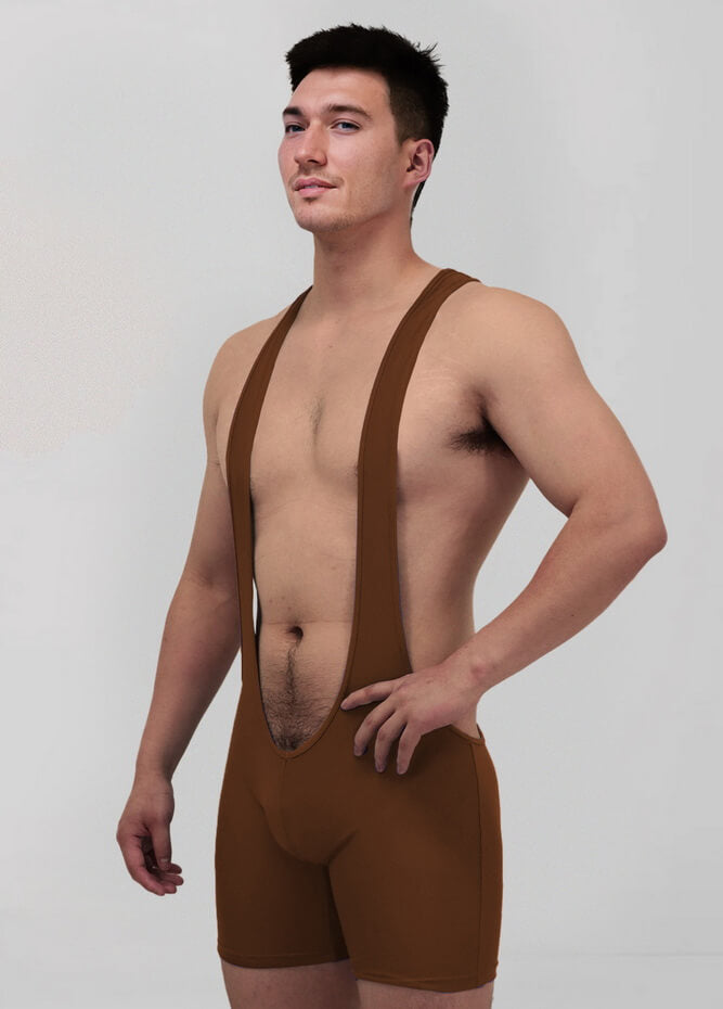 Mens Sexy Spandex Suspender Unitard