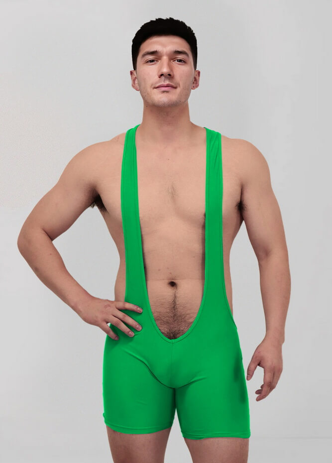 Mens Sexy Spandex Suspender Unitard