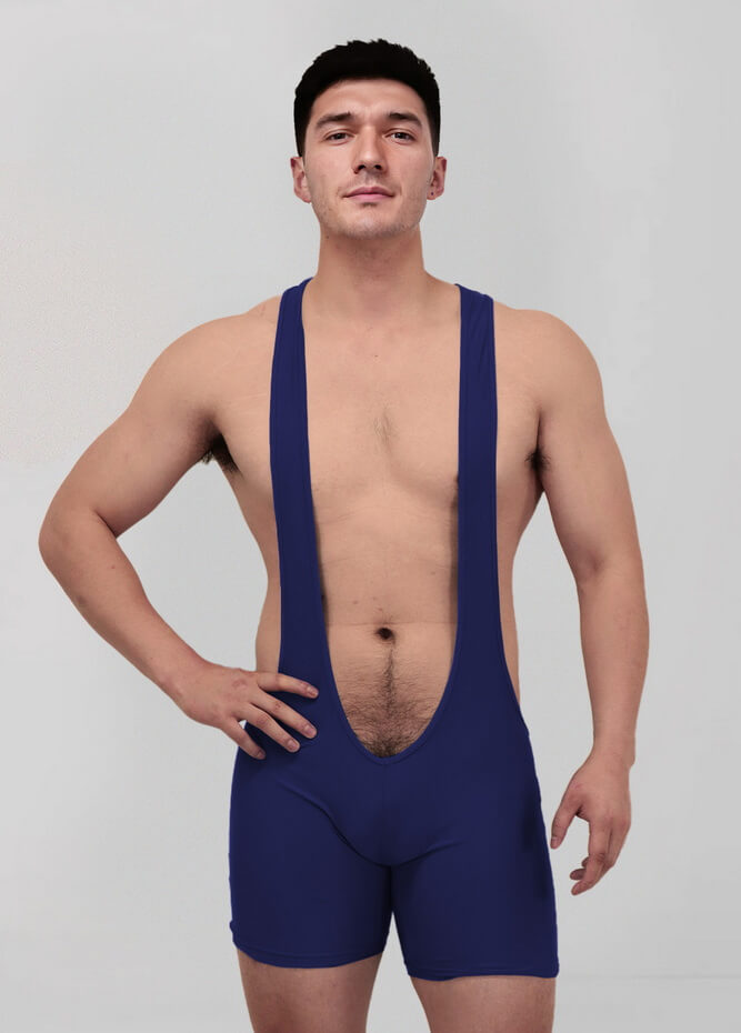 Mens Sexy Spandex Suspender Unitard