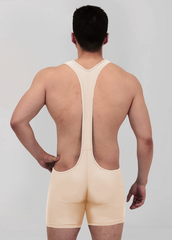 Mens Sexy Spandex Suspender Unitard