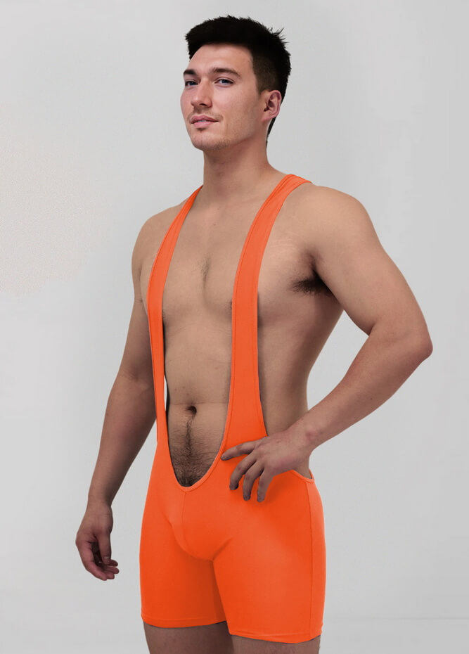 Mens Sexy Spandex Suspender Unitard