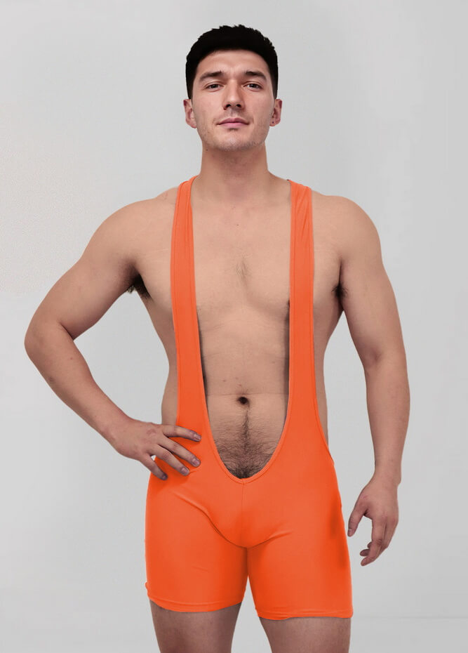 Mens Sexy Spandex Suspender Unitard