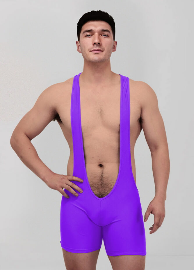 Mens Sexy Spandex Suspender Unitard