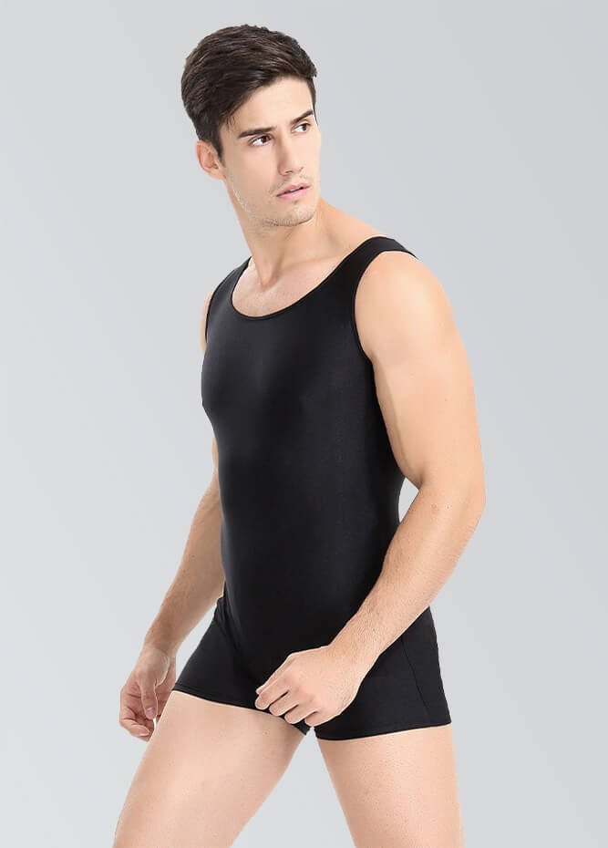 Mens Biketard Spandex Short Tank Unitard
