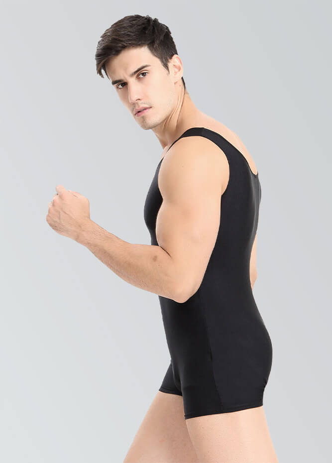 Mens Biketard Spandex Short Tank Unitard