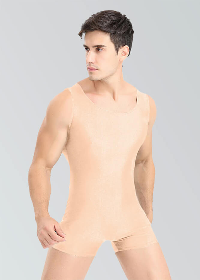 Mens Biketard Spandex Short Tank Unitard